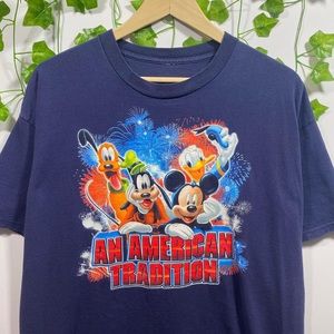 Y2K Disney An American Tradition Graphic Cartoon T-Shirt size L-XL